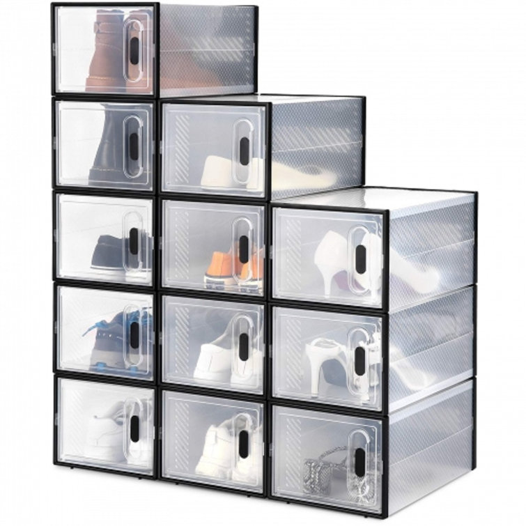 Ivy Bronx 12 Pair Stackable Shoe Storage Box Wayfair